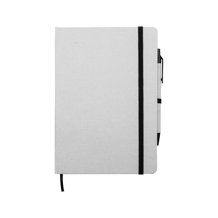 Libreta de cartones de leche reciclados con bolígrafo A5 hojas lisas color blanco segunda vista Libreta de cartones de leche reciclados con bolígrafo A5 hojas lisas color blanco segunda vista