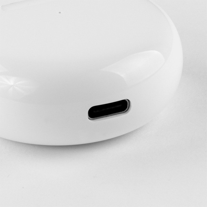 Auriculares en estuche circular con autonomía de 3 horas color blanco quinta vista