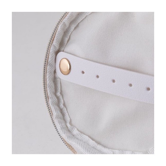 Joyero redondo para viajes de algodón reciclado con cremallera color natural segunda vista Joyero redondo para viajes de algodón reciclado con cremallera color natural segunda vista