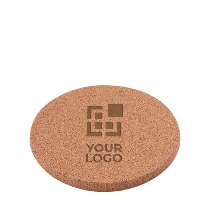 Portaollas circular hecho de corcho para personalización color beige vista principal Portaollas circular hecho de corcho para personalización color beige vista principal