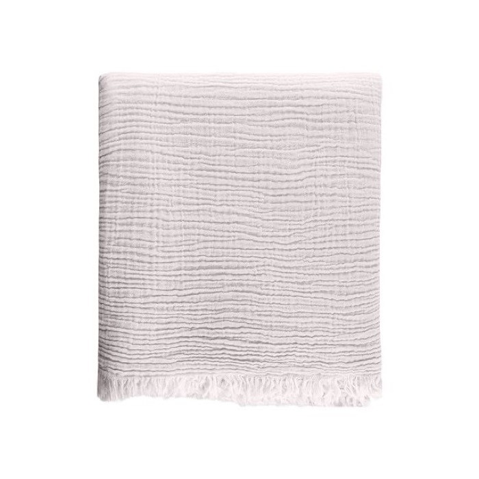 Manta hecha de suave algodón con tacto de muselina 165 g/m2 color natural segunda vista Manta hecha de suave algodón con tacto de muselina 165 g/m2 color natural segunda vista