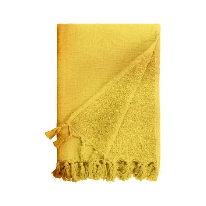 Toalla con rizo de algodón y poliéster en vivos colores 320 g/m2 color amarillo segunda vista