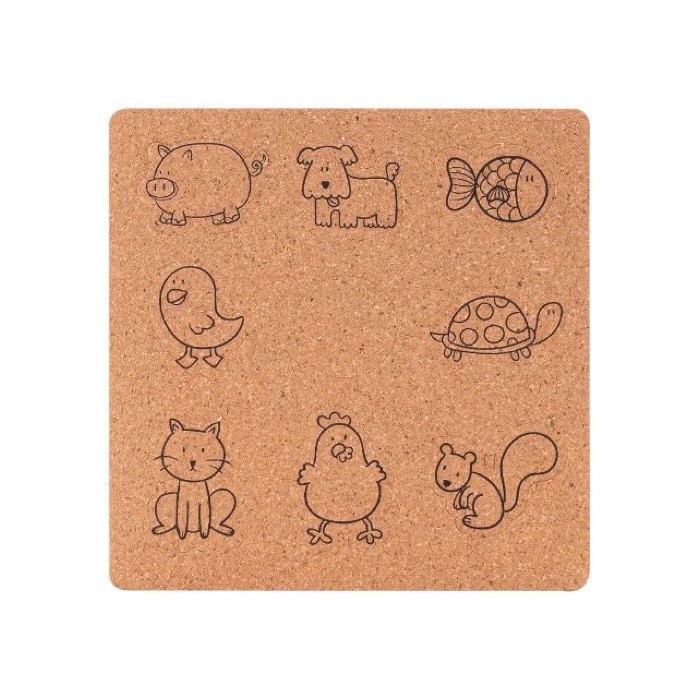 Juego infantil de corcho con figuritas de animales a juego color beige segunda vista Juego infantil de corcho con figuritas de animales a juego color beige segunda vista