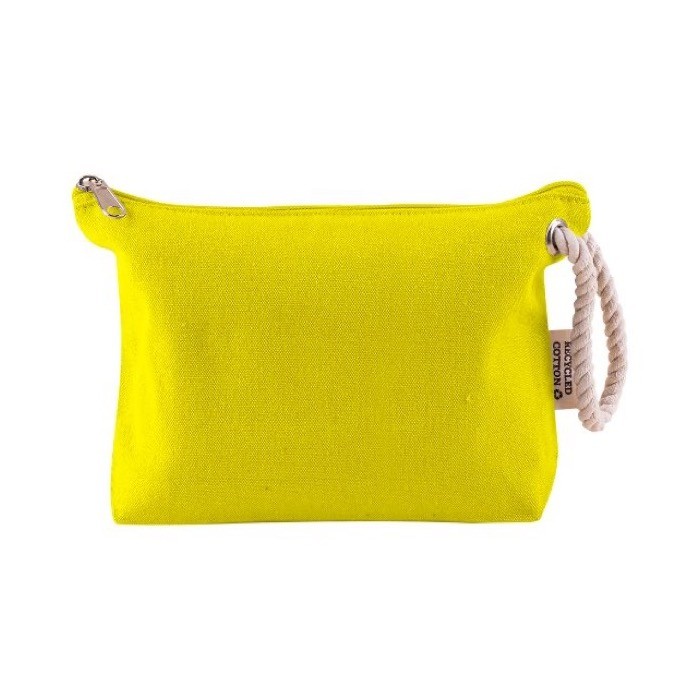 Neceser de algodón reciclado con asa gruesa de cuerda 300 g/m2 color amarillo primera vista Neceser de algodón reciclado con asa gruesa de cuerda 300 g/m2 color amarillo primera vista