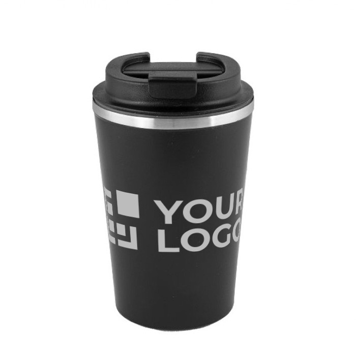 Vaso take away negro de acero inoxidable de doble pared 480ml color negro vista principal Vaso take away negro de acero inoxidable de doble pared 480ml color negro vista principal