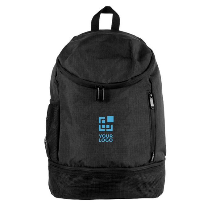 Mochila de poliéster para deportes con compartimiento de zapatos color gris vista principal