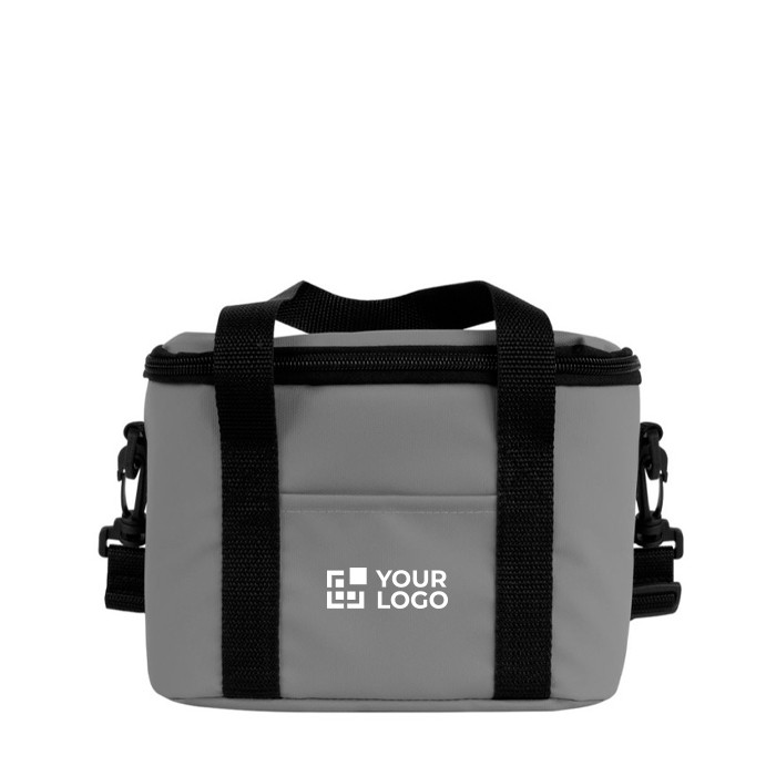 Bolsa nevera impermeable de cuero sintético y doble asa ajustable color gris vista principal Bolsa nevera impermeable de cuero sintético y doble asa ajustable color gris vista principal