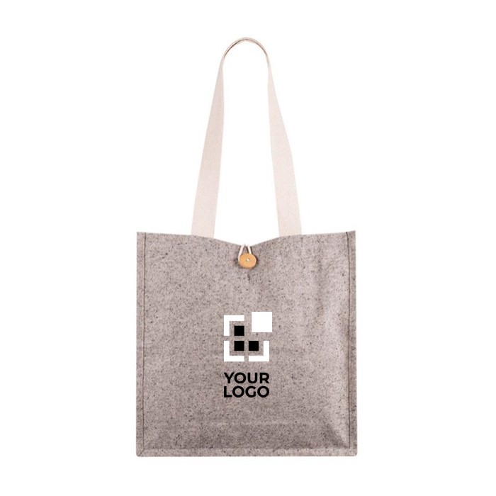 Bolsa de algodón de apariencia jaspeada con botón de cierre vista principal Bolsa de algodón de apariencia jaspeada con botón de cierre vista principal