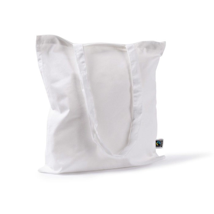 Bolsa de algodón Fairtrade de asas largas y capacidad de 6kg 140 g/m2 color blanco segunda vista