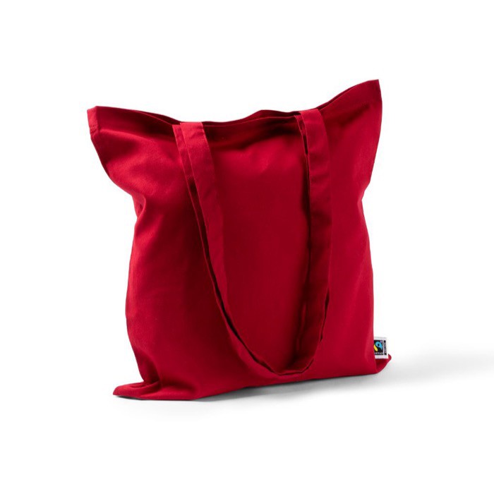 Bolsa de algodón Fairtrade de asas largas y capacidad de 6kg 140 g/m2 color rojo segunda vista