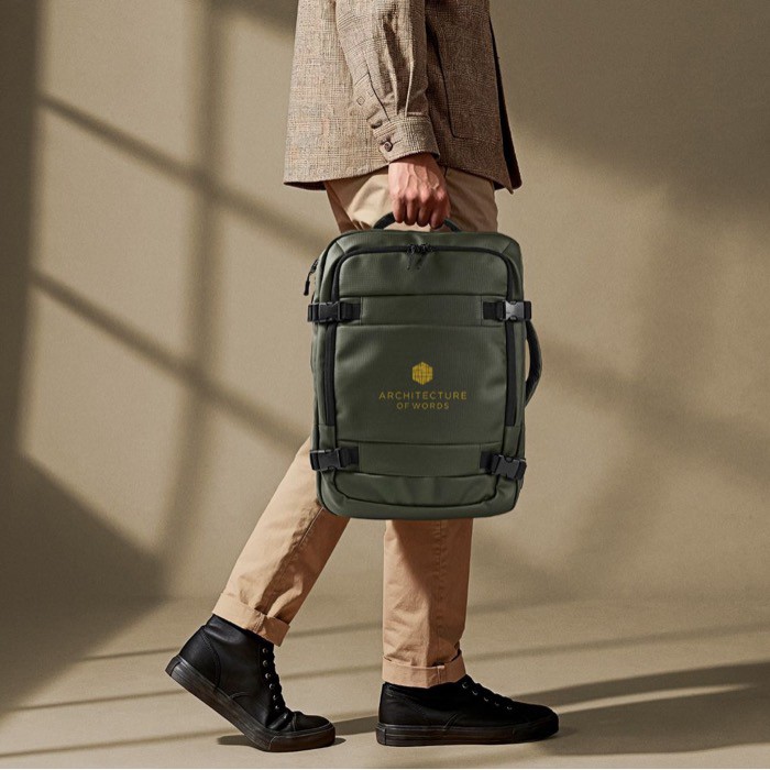 Mochila para portátil de poliéster ideal para viajes 16'' color verde sexta vista