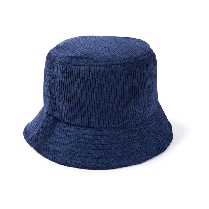 Gorro unisex estilo bob de pana suave para personalizar color azul marino segunda vista