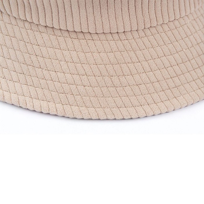 Gorro unisex estilo bob de pana suave para personalizar color natural cuarta vista