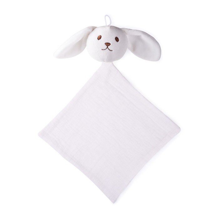 Dou dou para bebé hecho de suave algodón con cabeza de conejo color natural segunda vista
