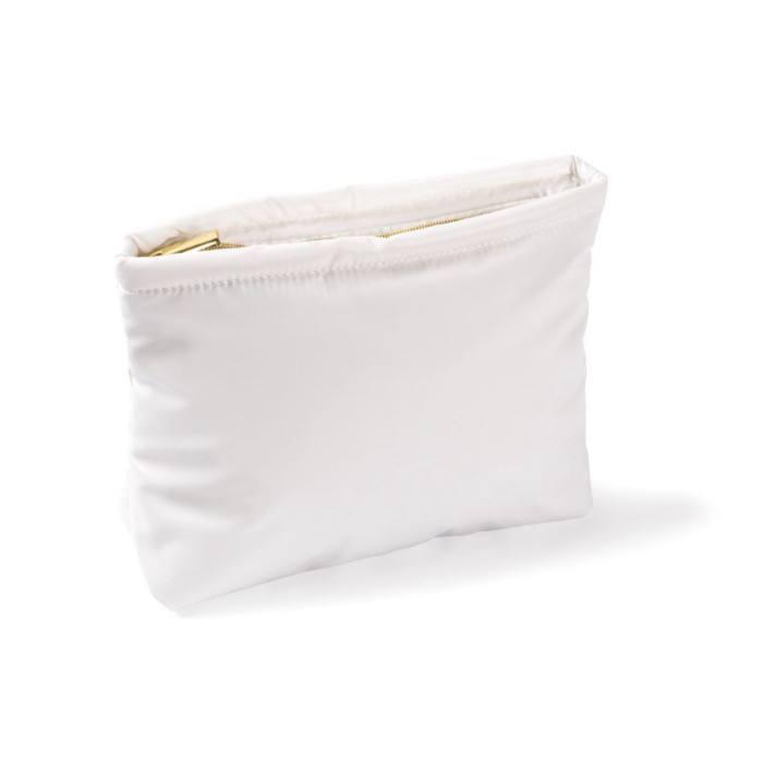 Neceser rectangular de poliéster acolchado y suave 120 g/m2 color blanco segunda vista
