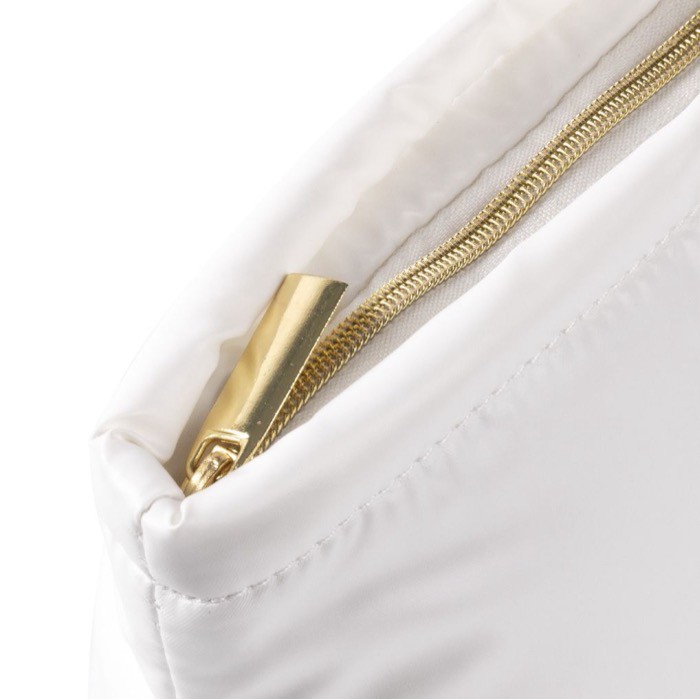 Neceser rectangular de poliéster acolchado y suave 120 g/m2 color blanco tercera vista