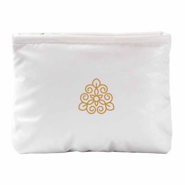 Neceser rectangular de poliéster acolchado y suave 120 g/m2 color blanco cuarta vista