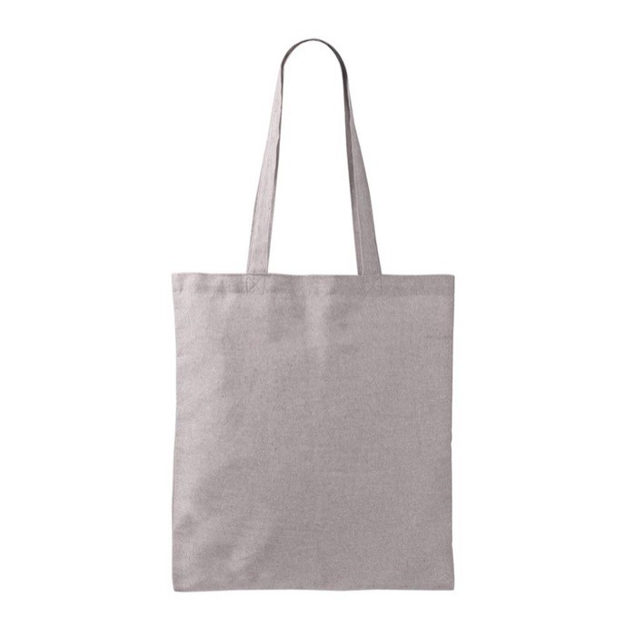 Bolsa tote de algodón y poliéster con asas largas 120 g/m2 color gris primera vista