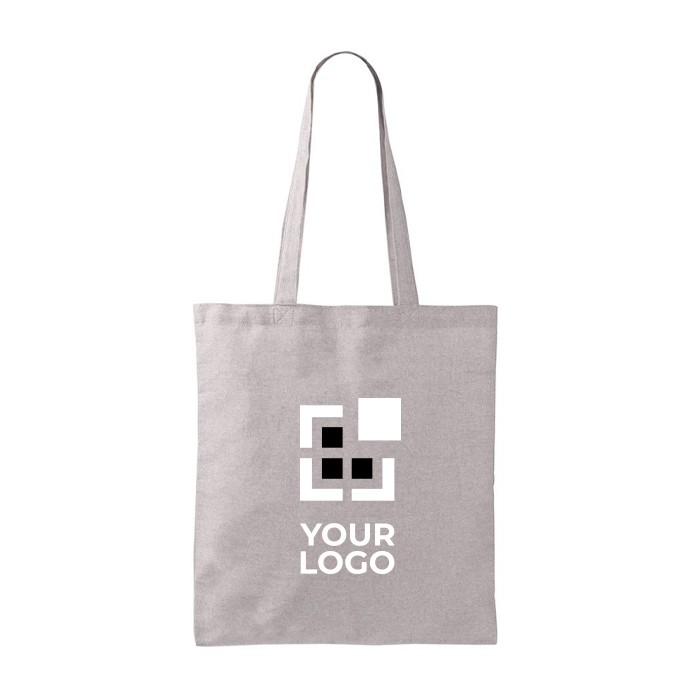 Bolsa tote de algodón y poliéster con asas largas 120 g/m2 color gris vista principal