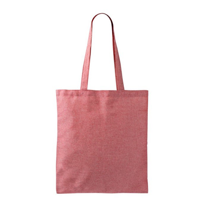 Bolsa tote de algodón y poliéster con asas largas 120 g/m2 color rojo primera vista