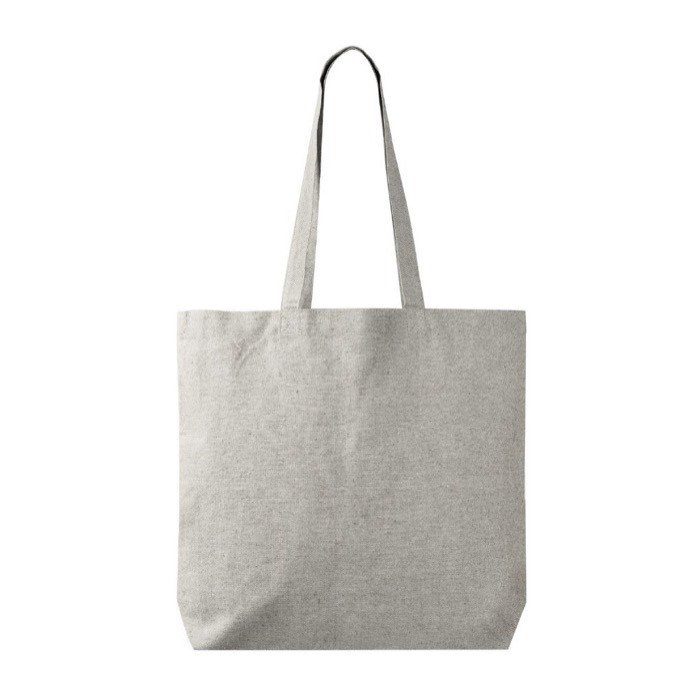 Bolsa tote de algodón y poliéster con asas largas 220 g/m2 color gris primera vista