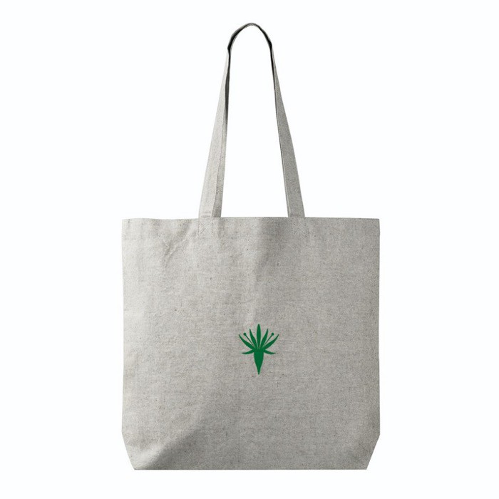 Bolsa tote de algodón y poliéster con asas largas 220 g/m2 color gris cuarta vista