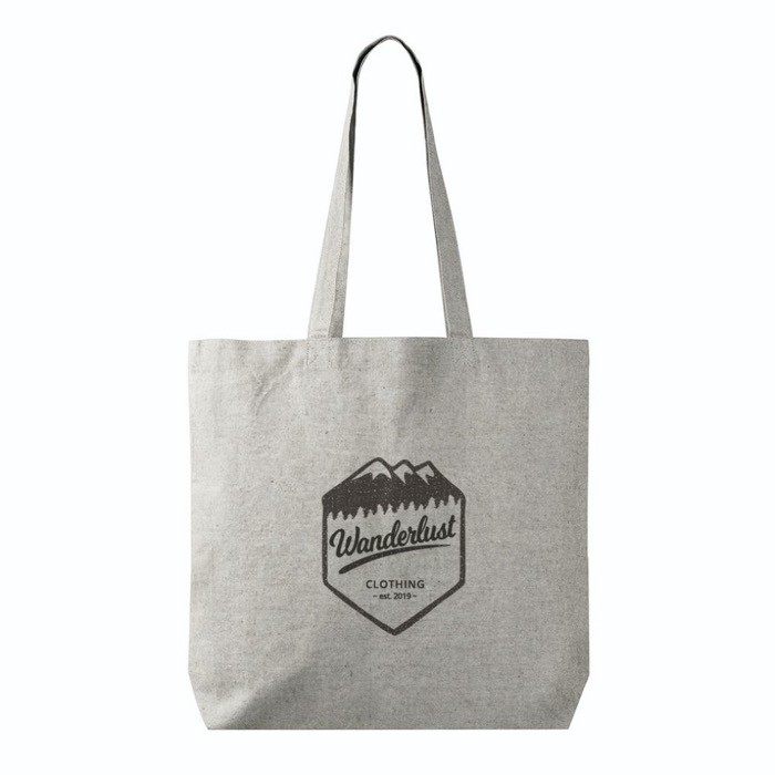 Bolsa tote de algodón y poliéster con asas largas 220 g/m2 color gris sexta vista