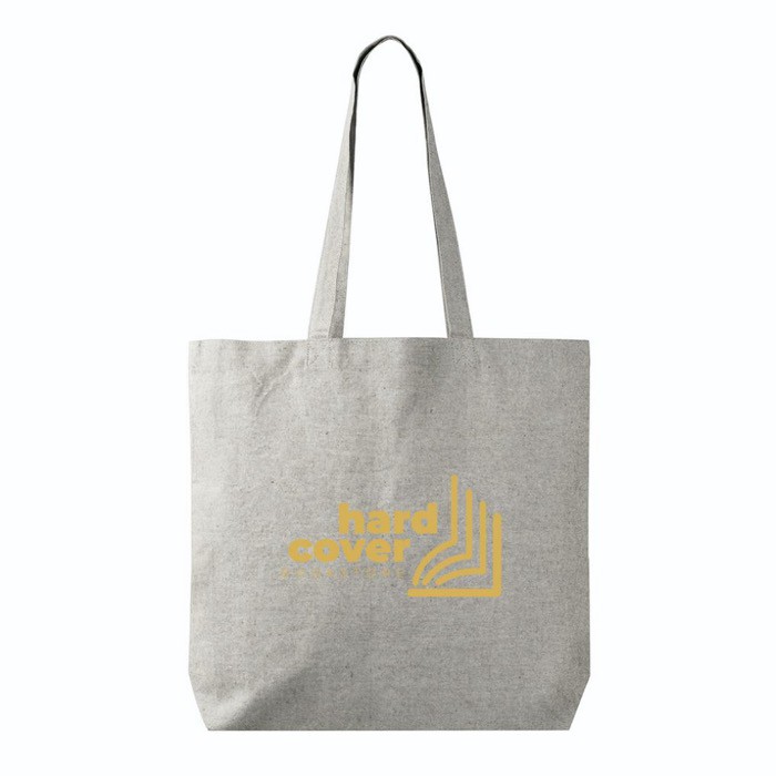 Bolsa tote de algodón y poliéster con asas largas 220 g/m2 color gris vista detalle 2