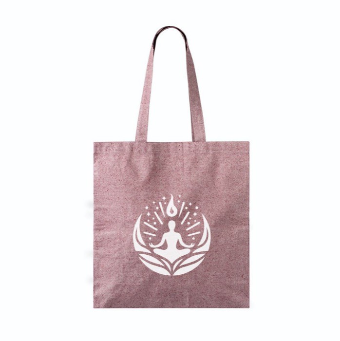 Bolsa tote de algodón y poliéster amplia con acabado jaspeado 240/m2 color burdeos vista detalle