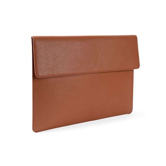 Elegante porta documentos hecho de cuero sintético personalizable color marrón segunda vista