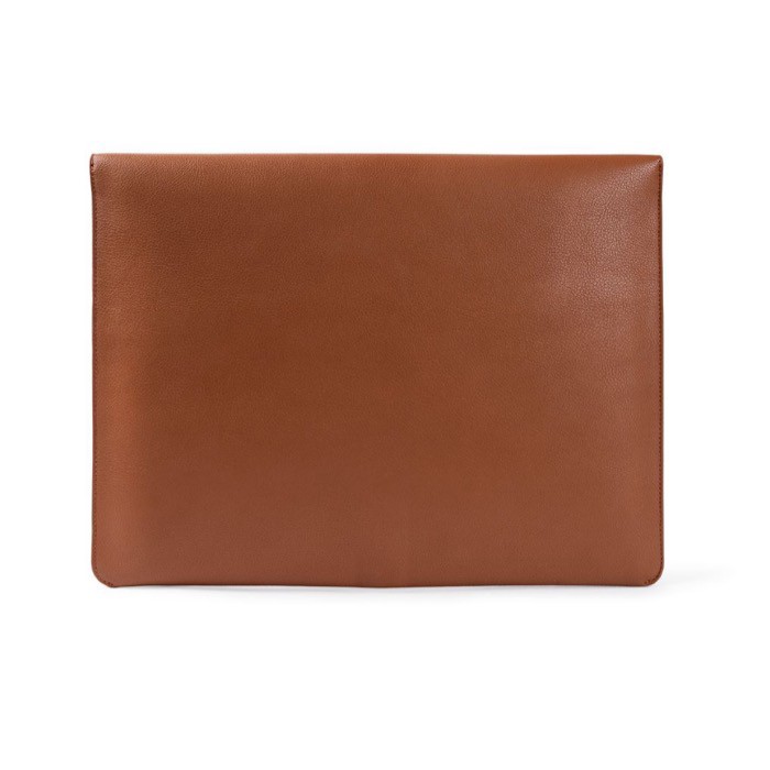 Elegante porta documentos hecho de cuero sintético personalizable color marrón tercera vista