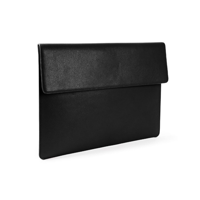 Elegante porta documentos hecho de cuero sintético personalizable color negro segunda vista