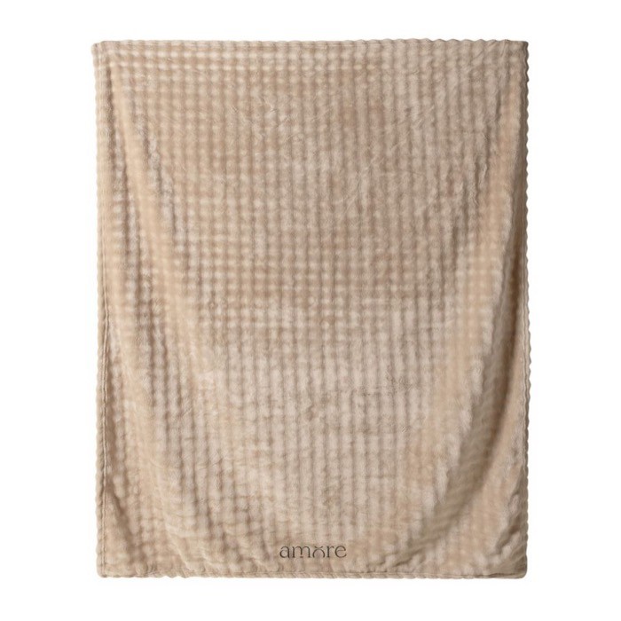 Manta grande de poliéster de tacto suave para personalizar color beige cuarta vista