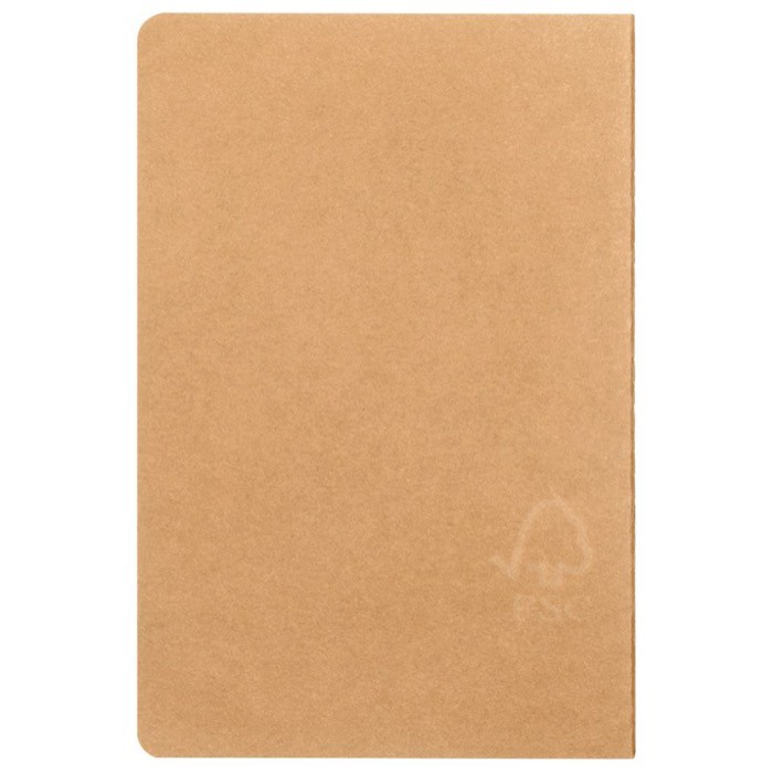 Libretas con hojas color crema y papel FSC a cuadros A5 color caqui tercera vista Libretas con hojas color crema y papel FSC a cuadros A5 color caqui tercera vista