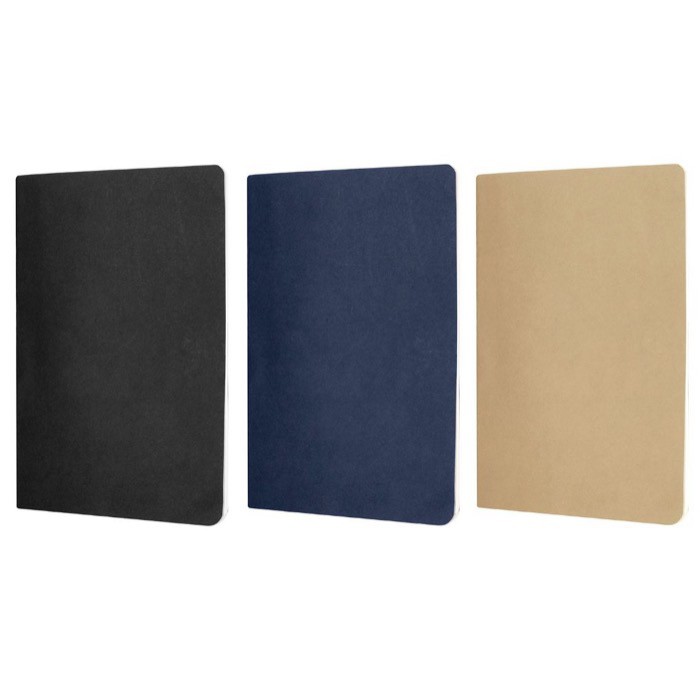 Libretas con hojas color crema y papel FSC a cuadros A5 color negro cuarta vista Libretas con hojas color crema y papel FSC a cuadros A5 color negro cuarta vista