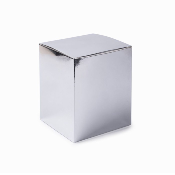 Vela con fragancia florales de 3 mechas en vaso de cristal brillante color plateado tercera vista