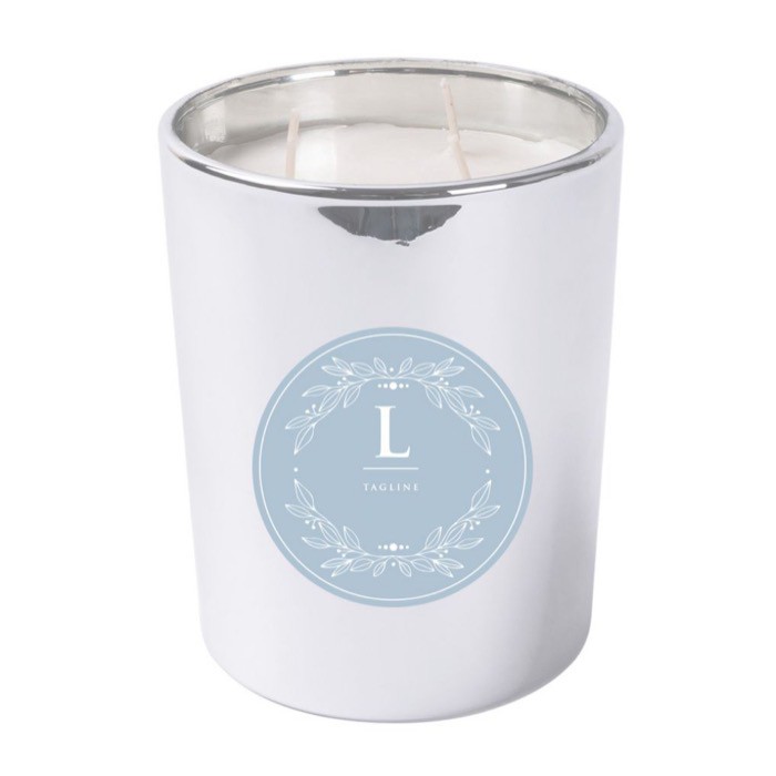 Vela con fragancia florales de 3 mechas en vaso de cristal brillante color plateado quinta vista