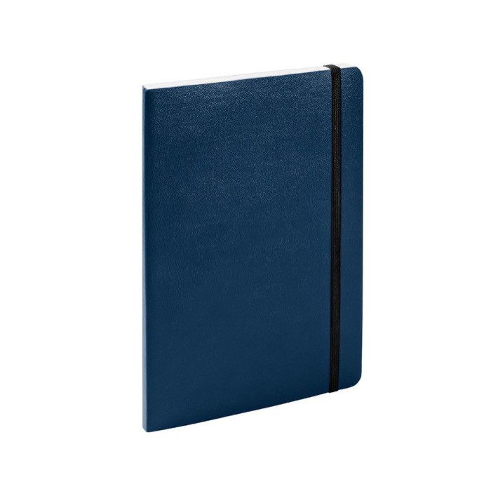 Libreta de cuero sintético con hojas color crema a rayas A5 color azul marino segunda vista Libreta de cuero sintético con hojas color crema a rayas A5 color azul marino segunda vista