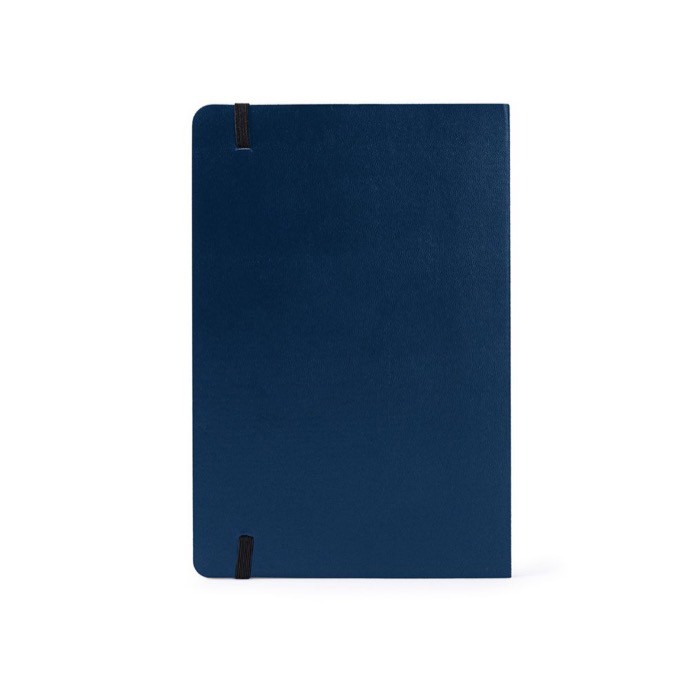 Libreta de cuero sintético con hojas color crema a rayas A5 color azul marino tercera vista Libreta de cuero sintético con hojas color crema a rayas A5 color azul marino tercera vista