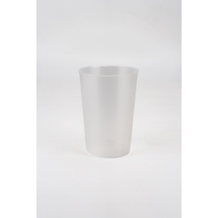 Vaso de plástico sin BPA traslúcido con bordes vista tercera
