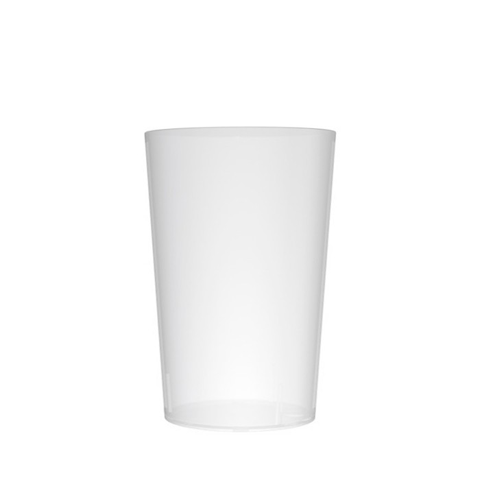 Vaso de plástico traslúcido reutilizable con bordes vista segunda