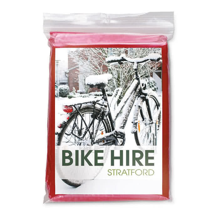 Impermeable plegable personalizado color Rojo impreso Impermeable plegable personalizado color Rojo impreso