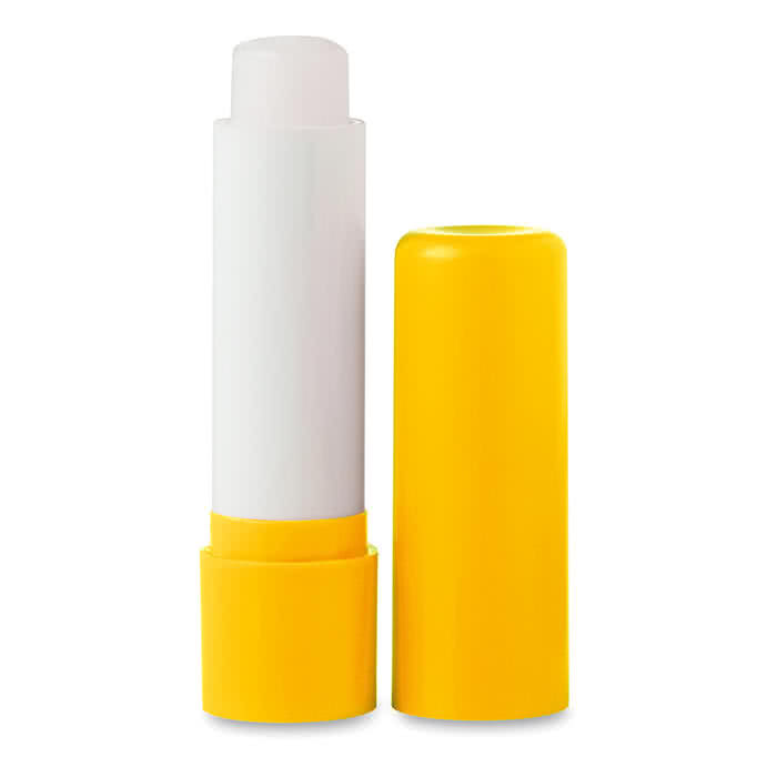 Bálsamo labial personalizado con logo color Amarillo segunda vista Bálsamo labial personalizado con logo color Amarillo segunda vista