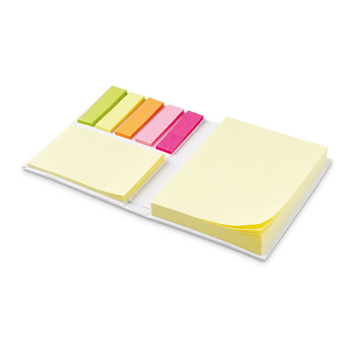 Set de notas adhesivas personalizado color Blanco segunda vista