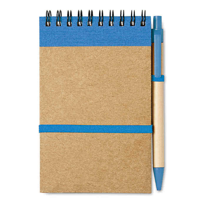 Bloc de notas con logo para regalar color Azul segunda vista