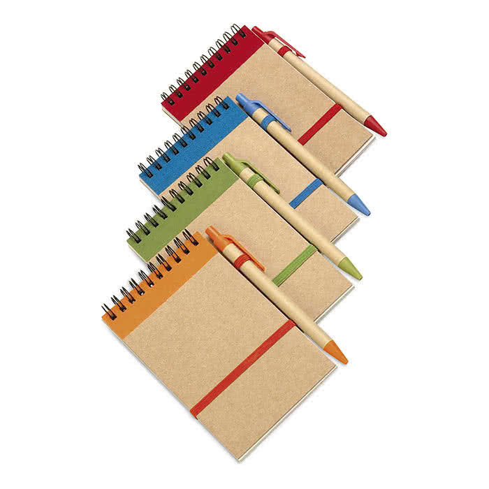 Bloc de notas con logo para regalar color Naranja cuarta vista