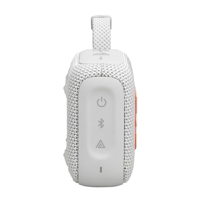 Altavoz JBL Go 4 colorido y pequeño con una potencia de 4.2W color blanco vista lado izquierdo Altavoz JBL Go 4 colorido y pequeño con una potencia de 4.2W color blanco vista lado izquierdo