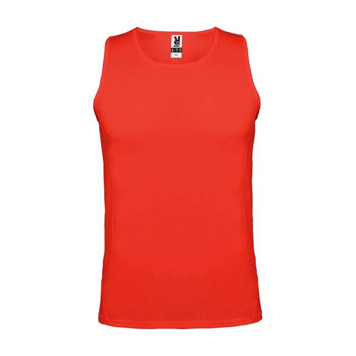 Camiseta deportivo infantil con etiqueta removible 140 g/m2 Roly color rojo Camiseta deportivo infantil con etiqueta removible 140 g/m2 Roly color rojo