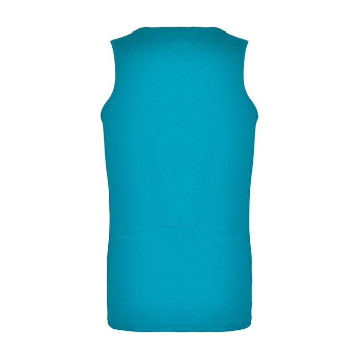 Camiseta deportivo infantil con etiqueta removible 140 g/m2 Roly color turquesa segunda vista trasera Camiseta deportivo infantil con etiqueta removible 140 g/m2 Roly color turquesa segunda vista trasera