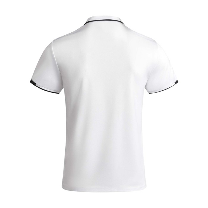 Polo deportivo infantil de poliéster de manga corta 140 g/m2 Roly color blanco segunda vista trasera Polo deportivo infantil de poliéster de manga corta 140 g/m2 Roly color blanco segunda vista trasera